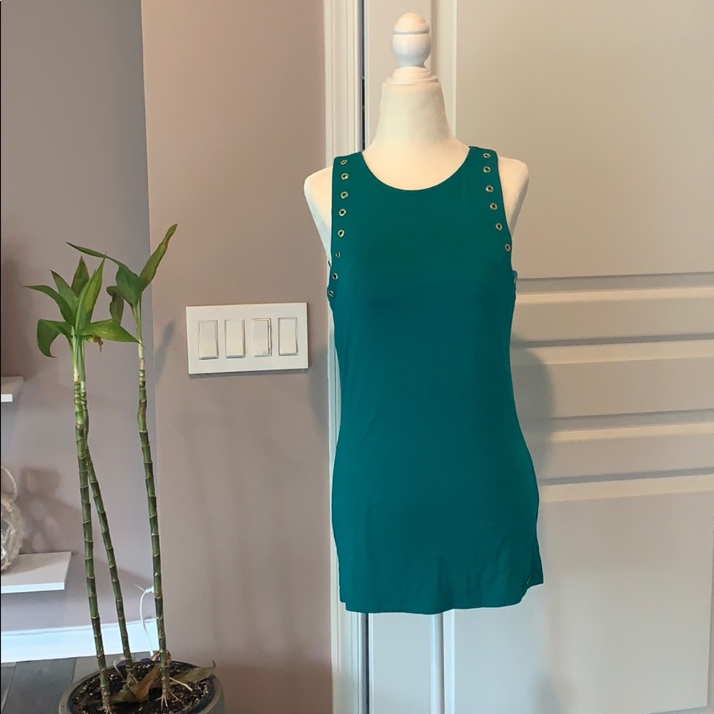 Michael Kors Island Green Sleveless Top with Studs